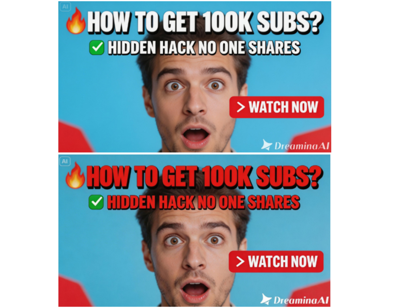 Using interactive AI editing to customise a thumbnail design