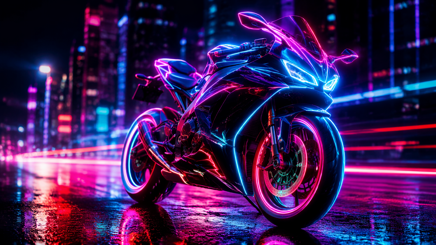 Dreamina AI Neonzeichenfilter Prompt Beispiel 4: Leere Neonform-Szene
