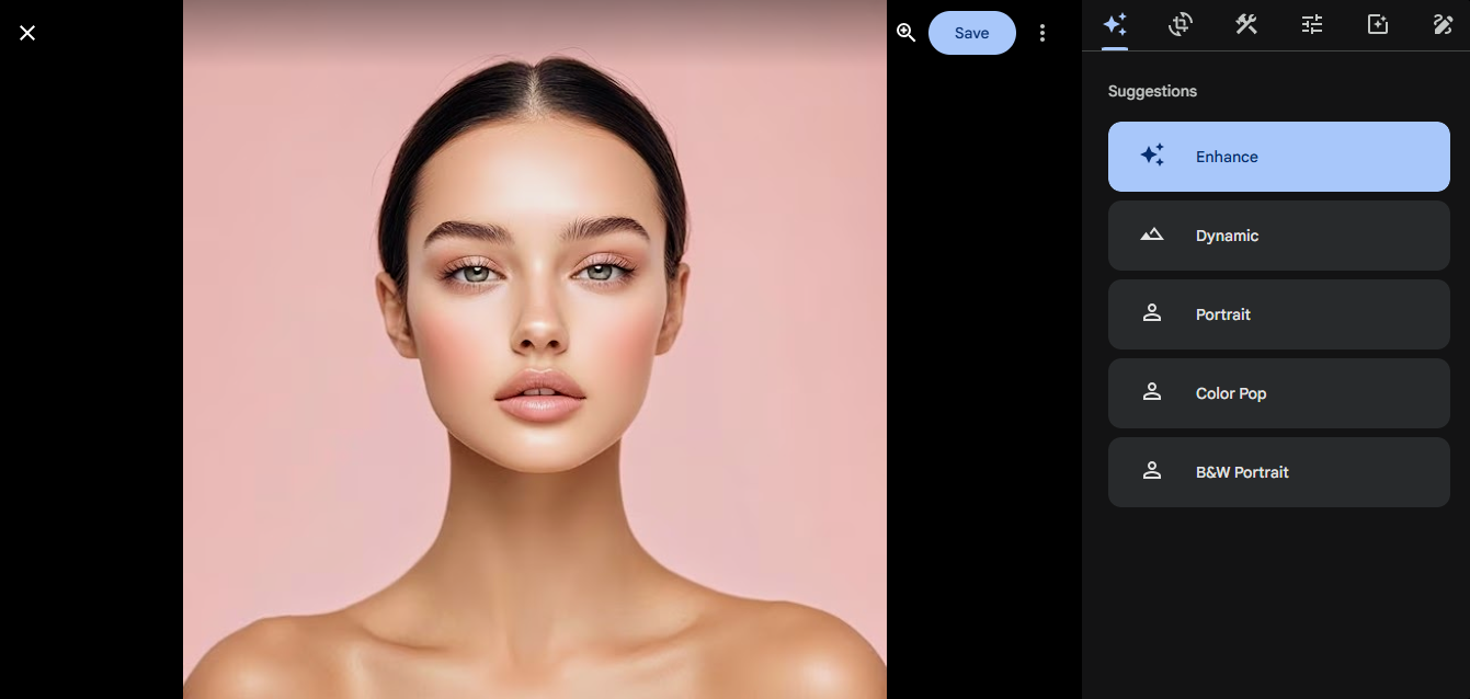 Pestaña de sugerencias en Google Fotos