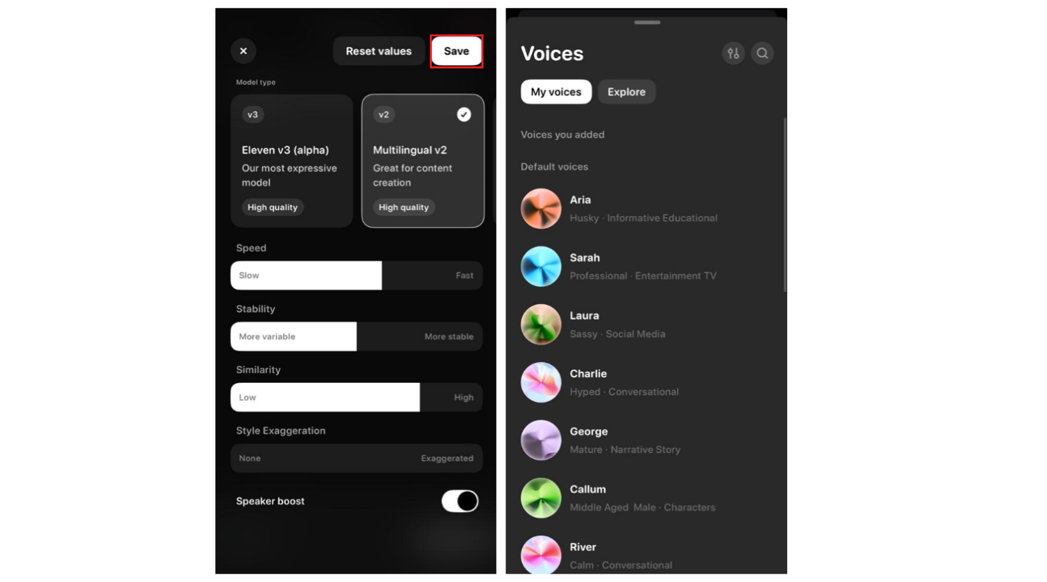 Configura le impostazioni audio