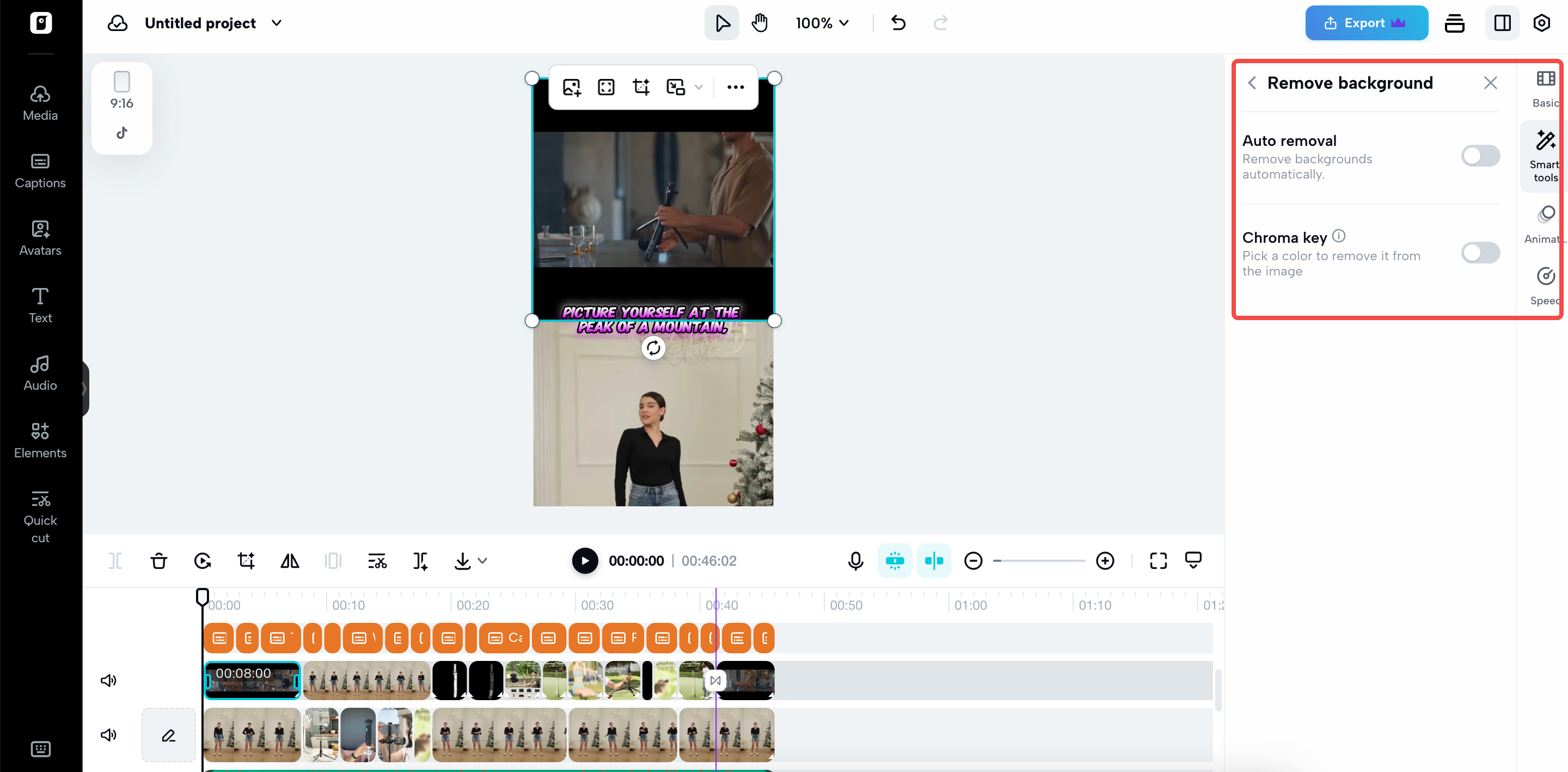 Instant background removal