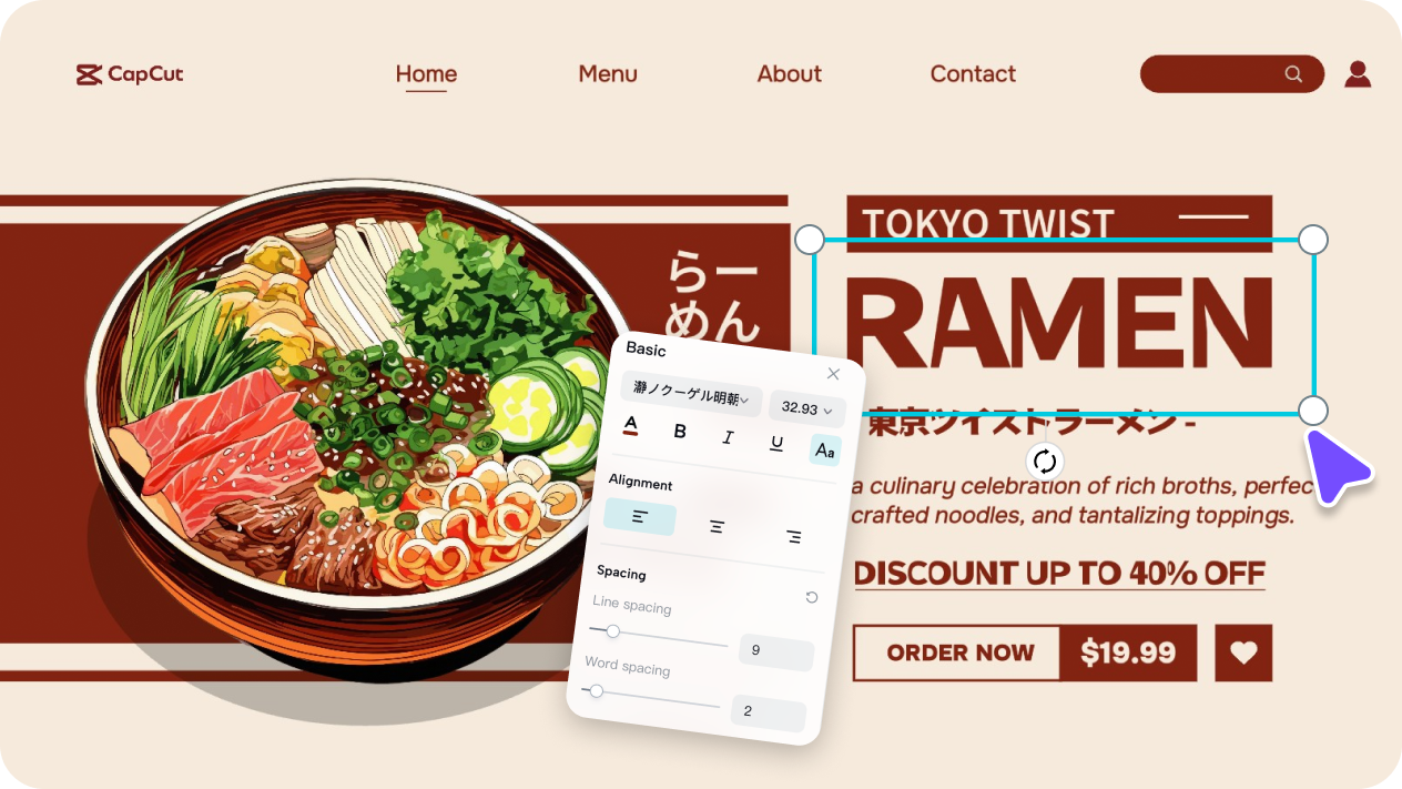 Design with personalized colors, fonts, and icons