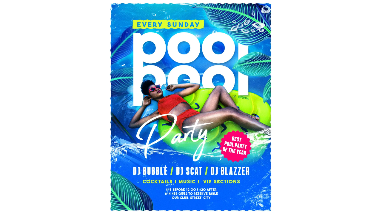 House party or pool party poster