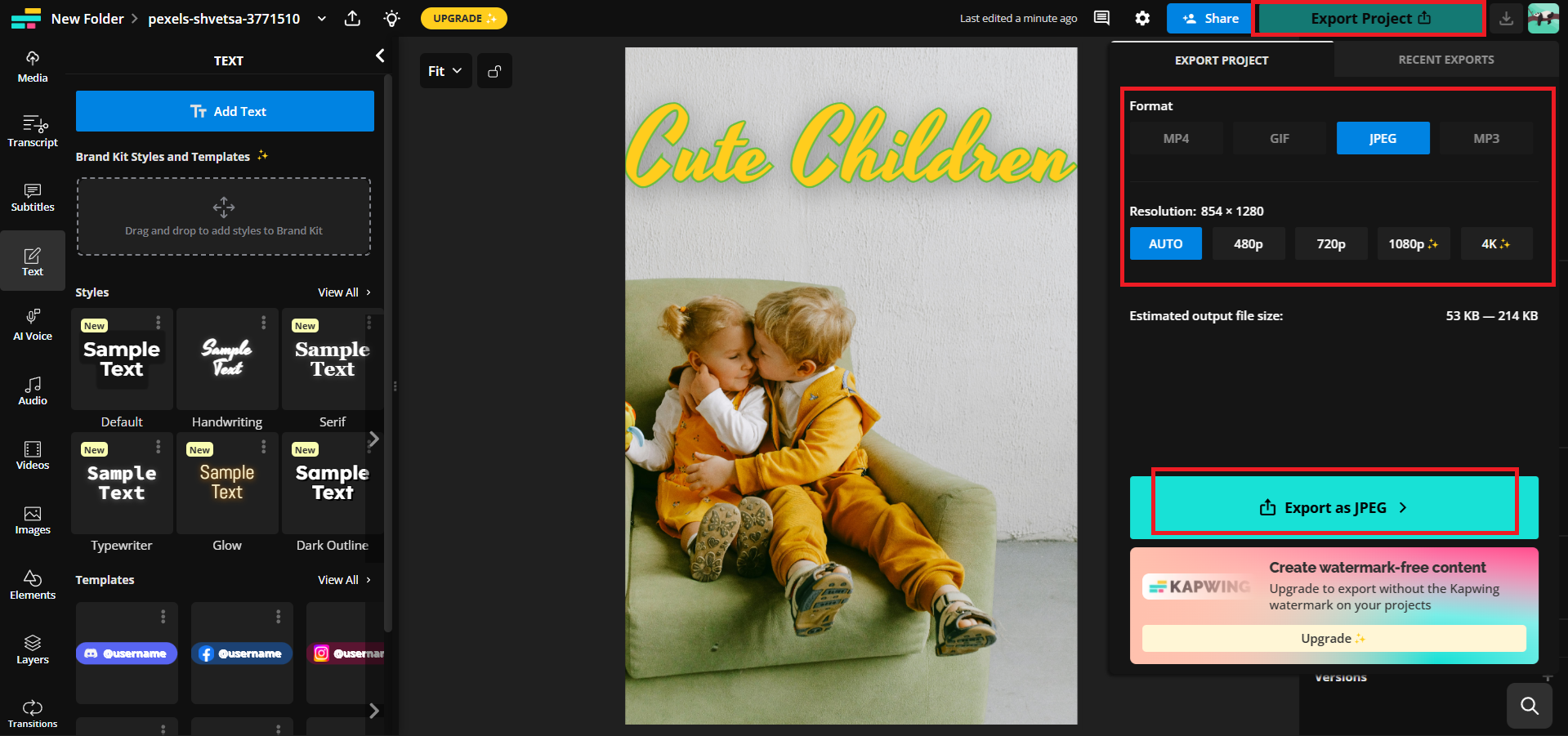 Exportar seu projeto