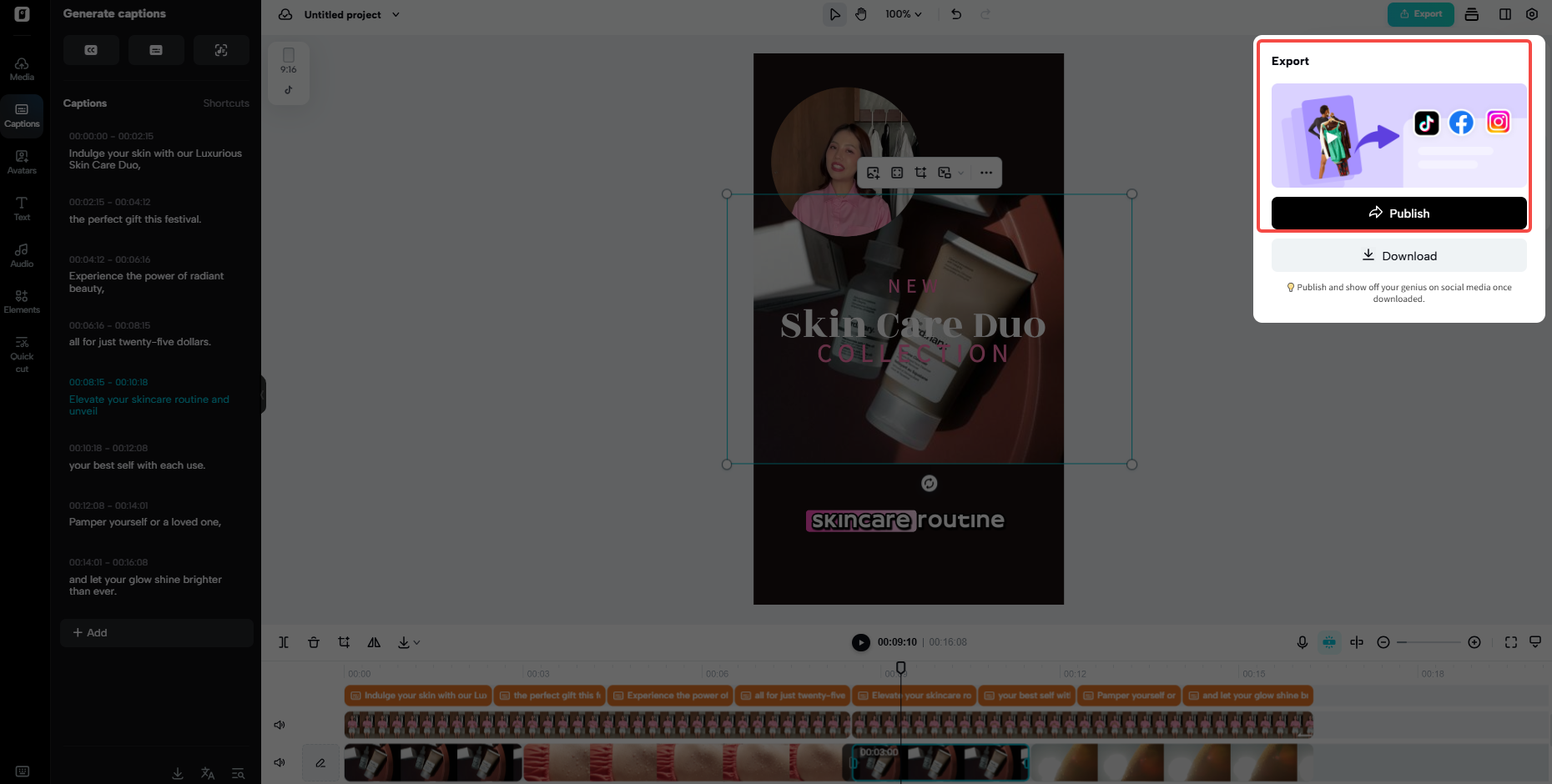 One-click social media optimization