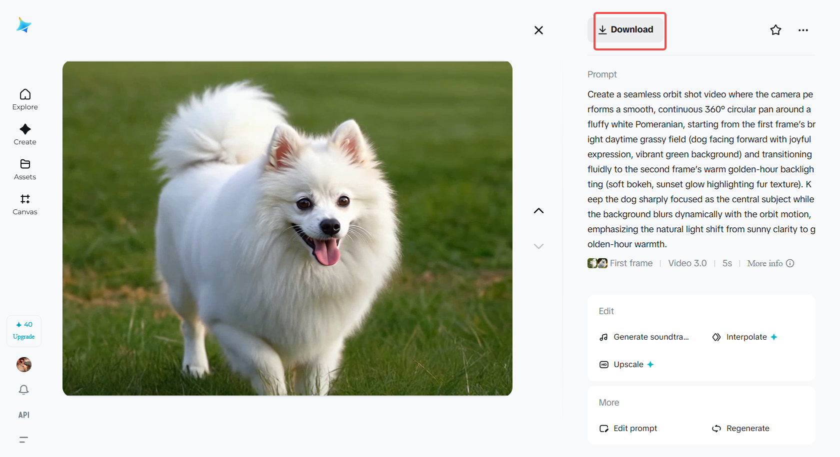 생성된 궤도 비디오 편집