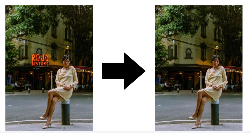 Imagen que muestra un fondo limpio después de usar el eliminador de IA