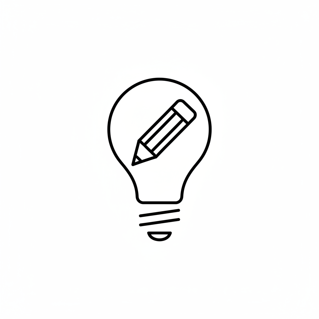 Step micro icon — Prompt (light bulb and pencil).