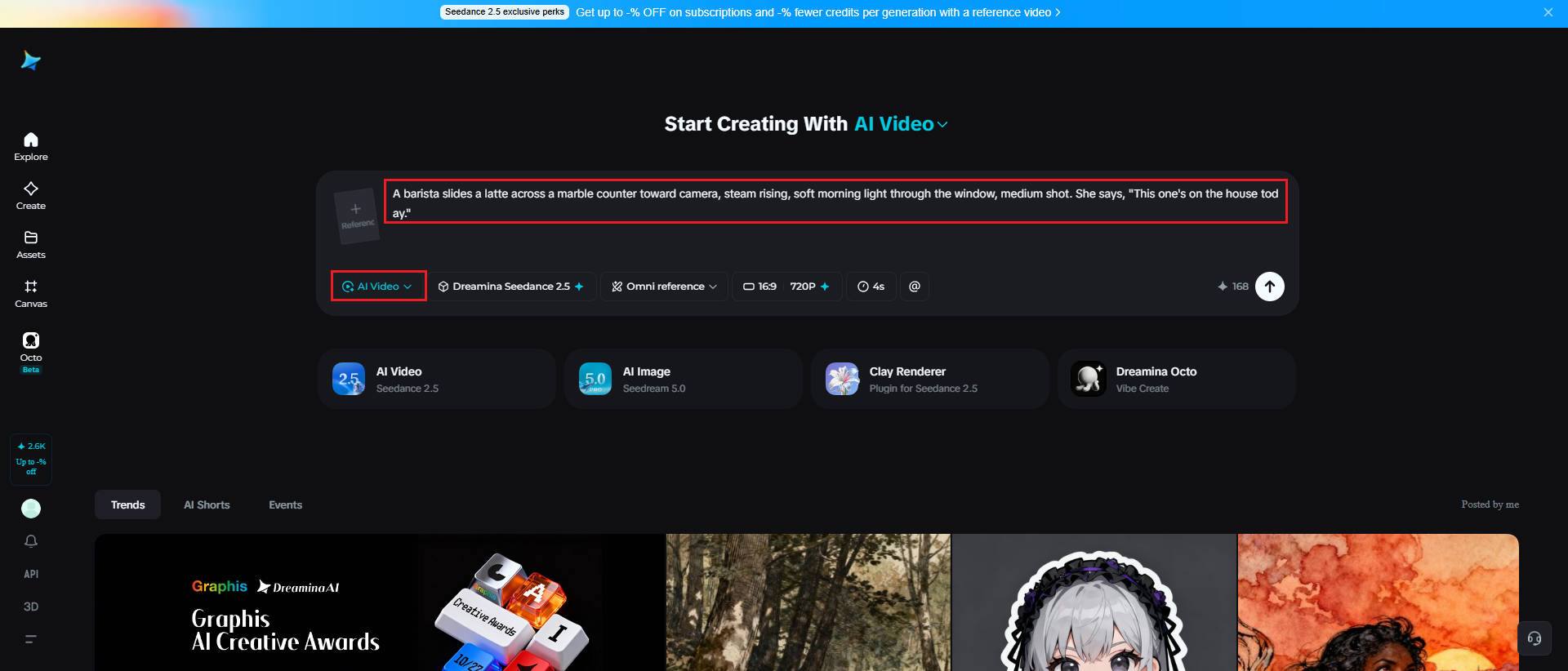 Write your video prompt