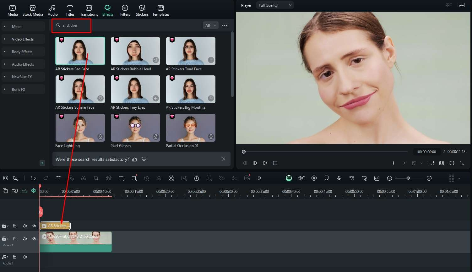 Interfaz de Wondershare Democreator Video Editor - un editor facial fácil de usar para video