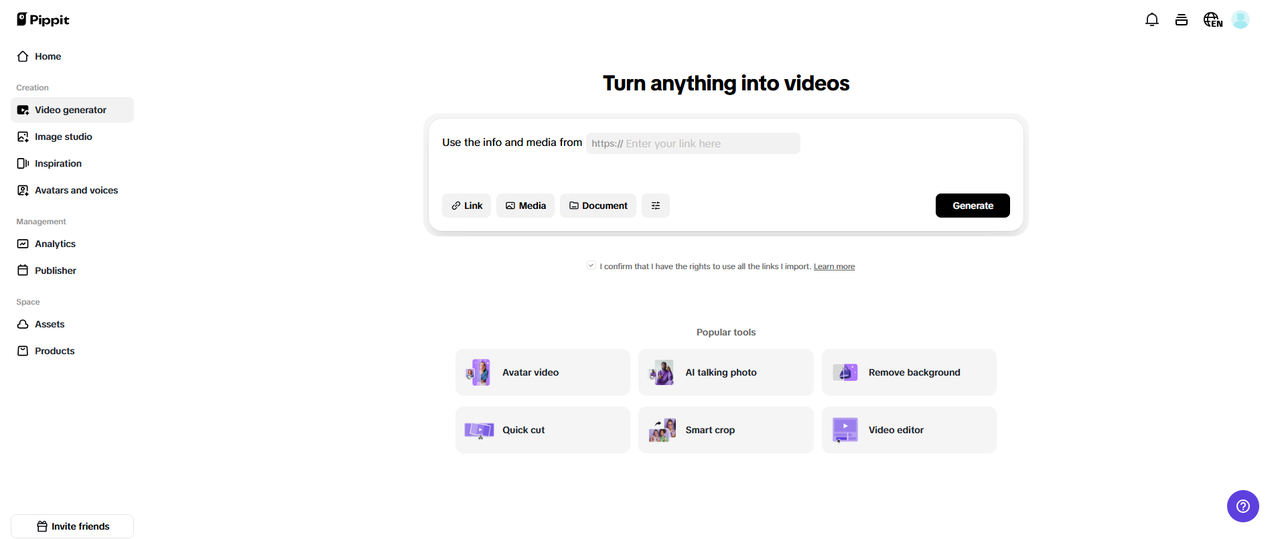 Upload links and media