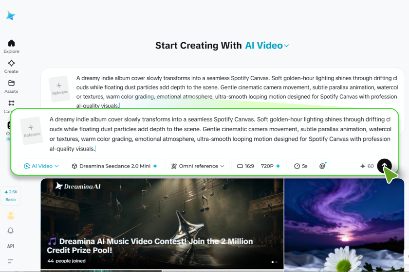 Mở trình tạo video và viết lời nhắc của bạn
