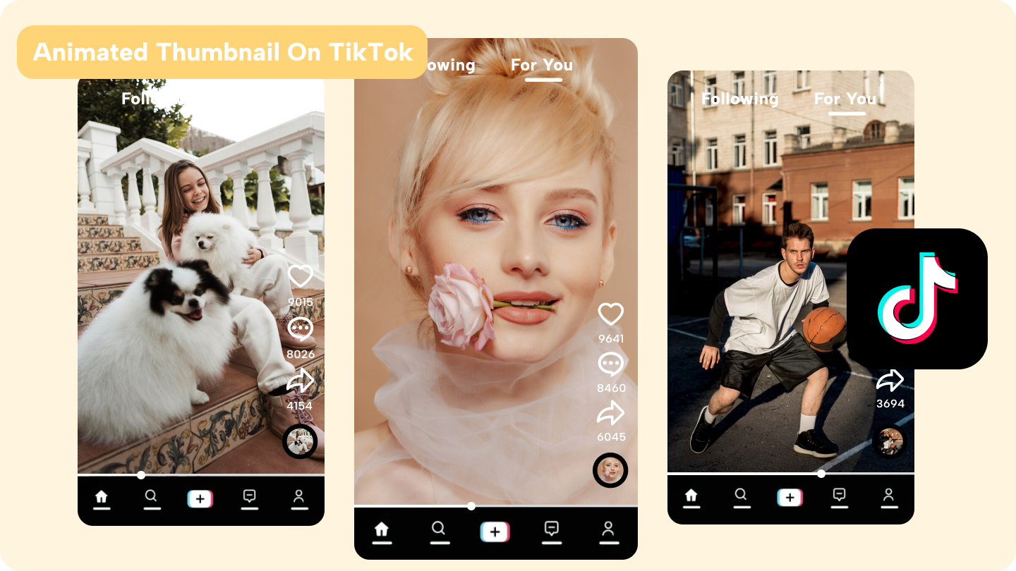 Miniatura animada do Tiktok