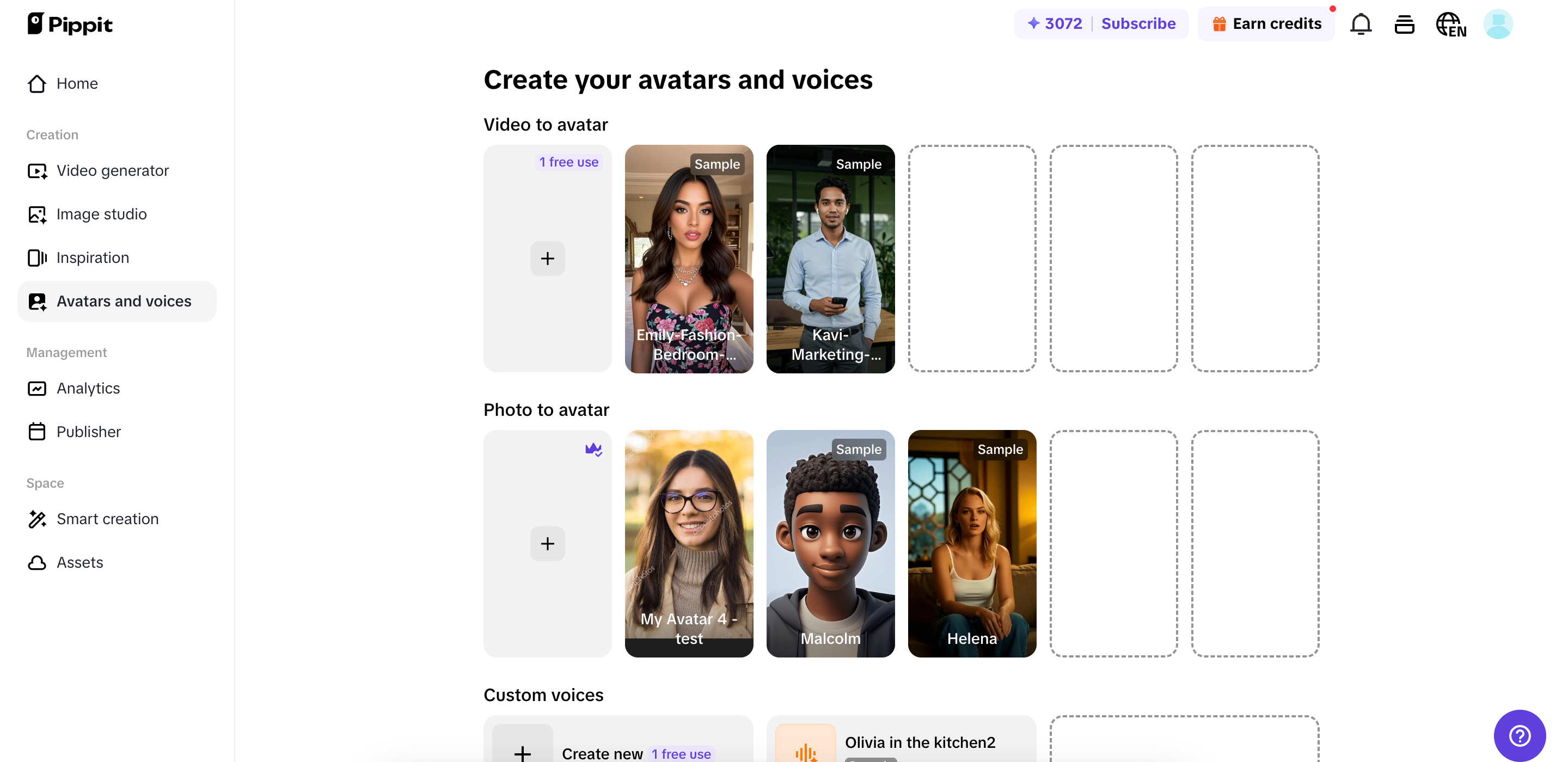 AI avatars and voice generator