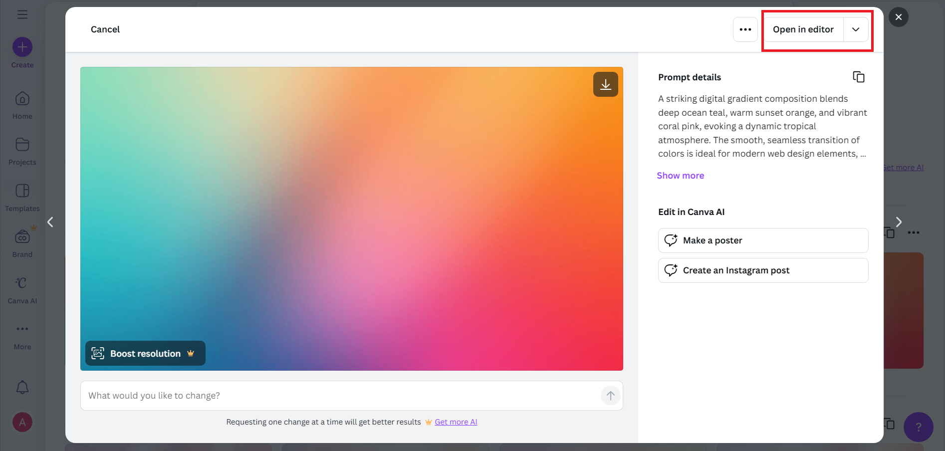 Preview and open in the editor