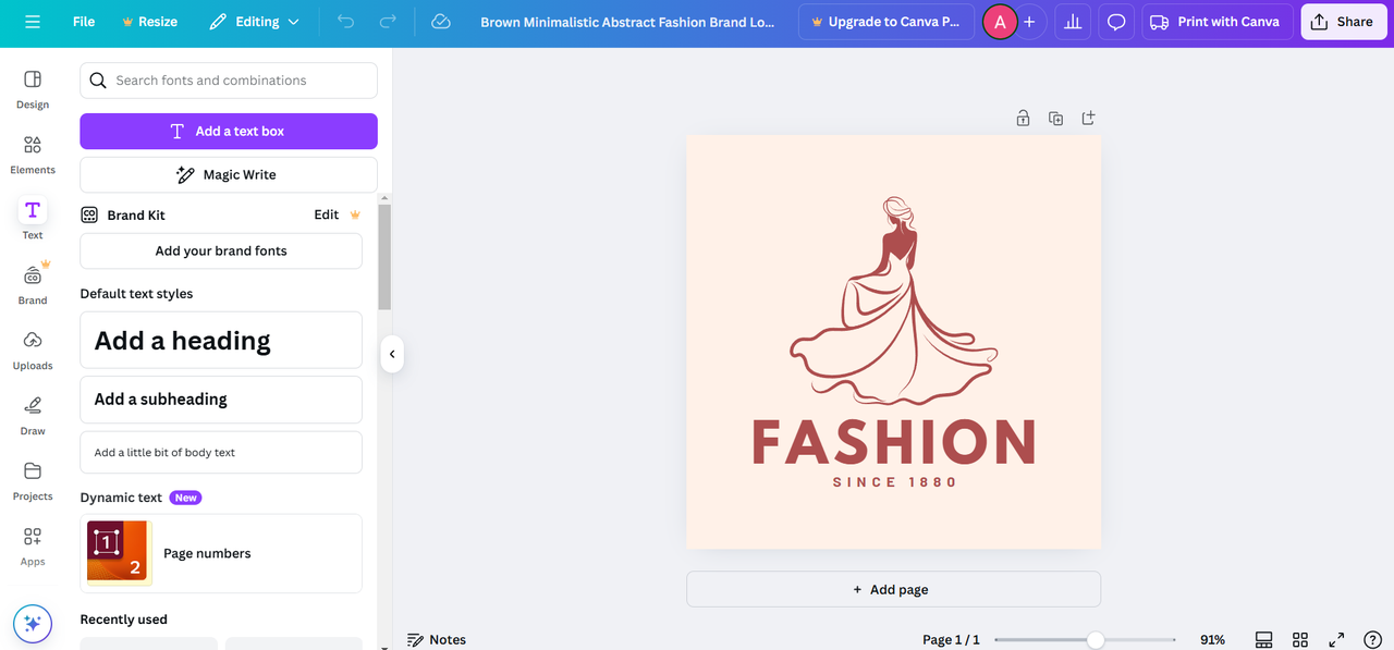 Canva fashion logo maker