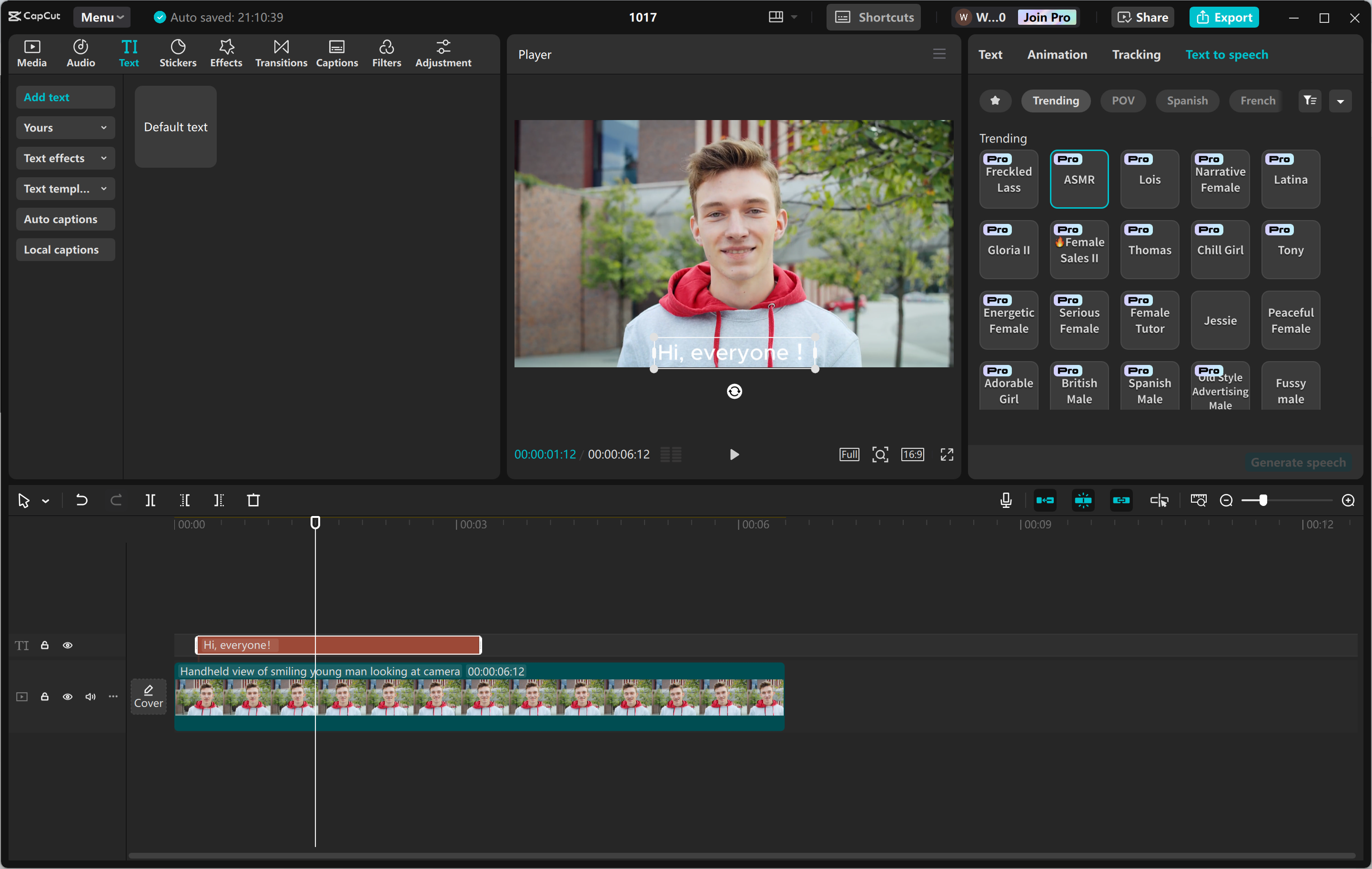 واجهة تحرير محرر فيديو سطح المكتب CapCut - أفضل أداة لإضافة أصوات AI إلى مقاطع الفيديو