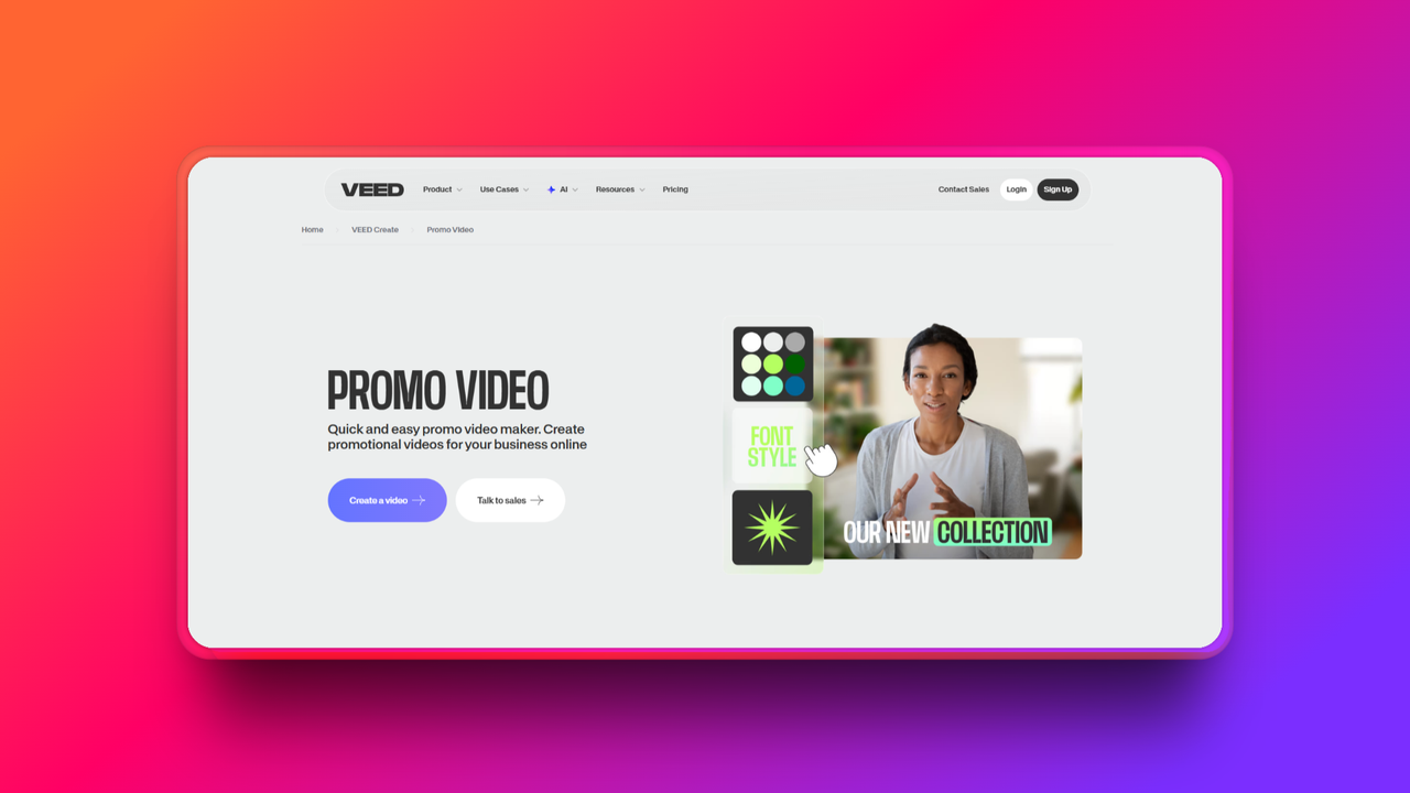 מוצר לקידום וידאו AI של Veed.io