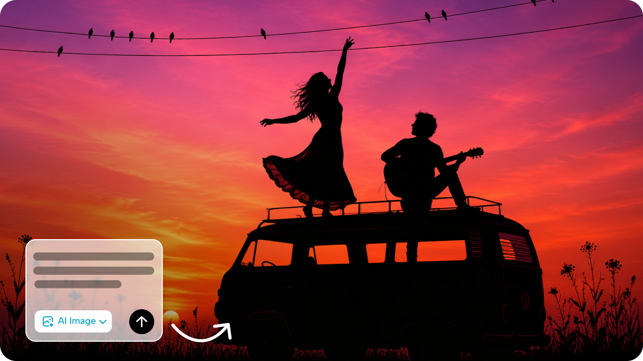 Generate any silhouette scene from a text prompt