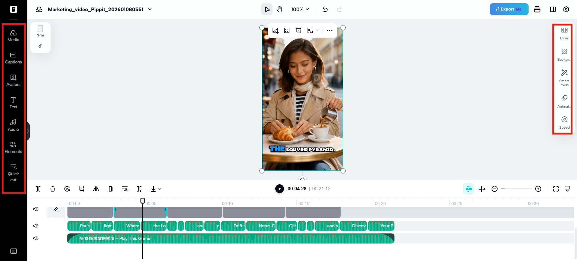 Powerful editing tools