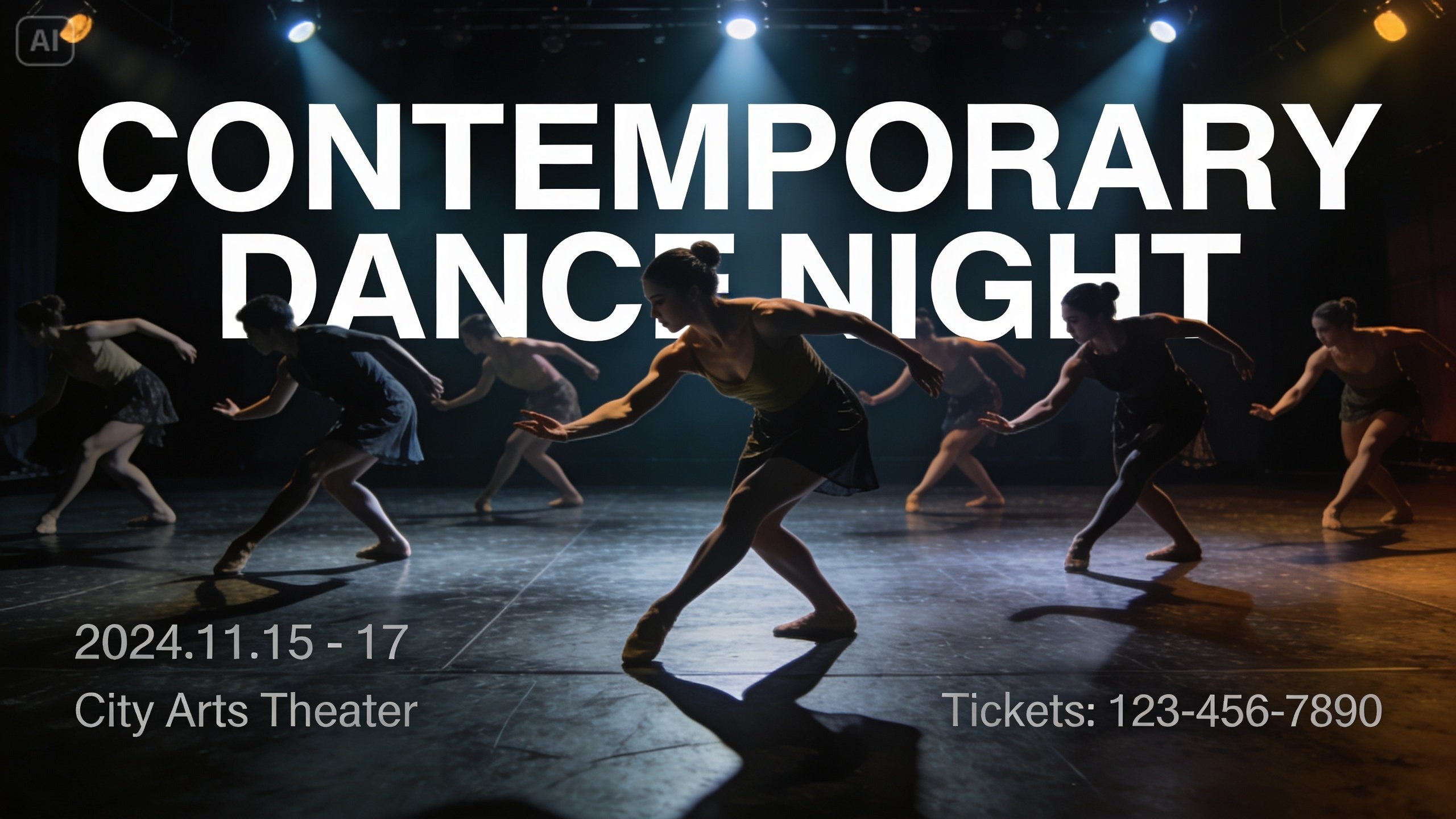 Caracteristică poster de dans contemporan AI