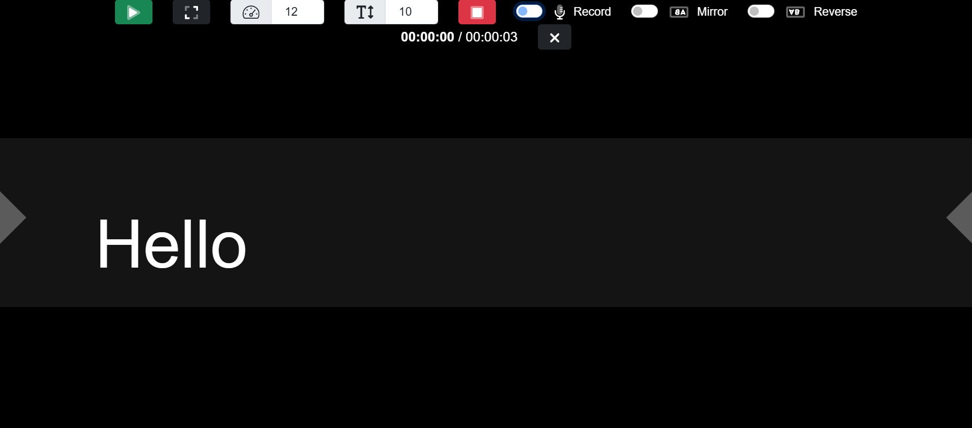 Teleprompter online interface