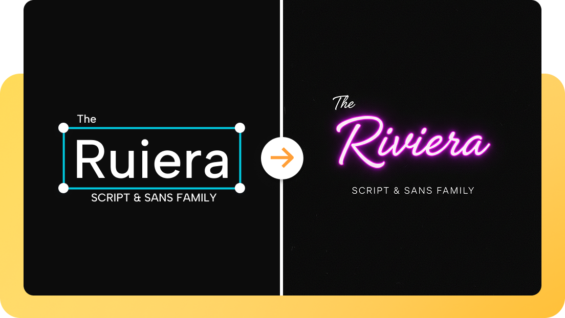 Apply neon text effect with AI text tool