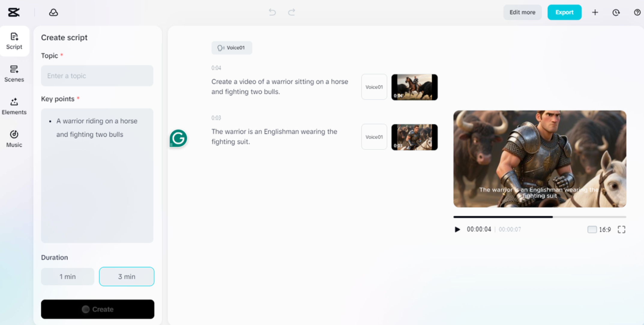 Interface of the CapCut desktop video editor - the best free AI video generator from text for PC