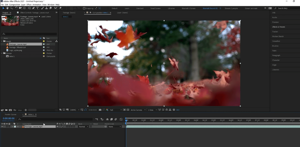 After Effects interface