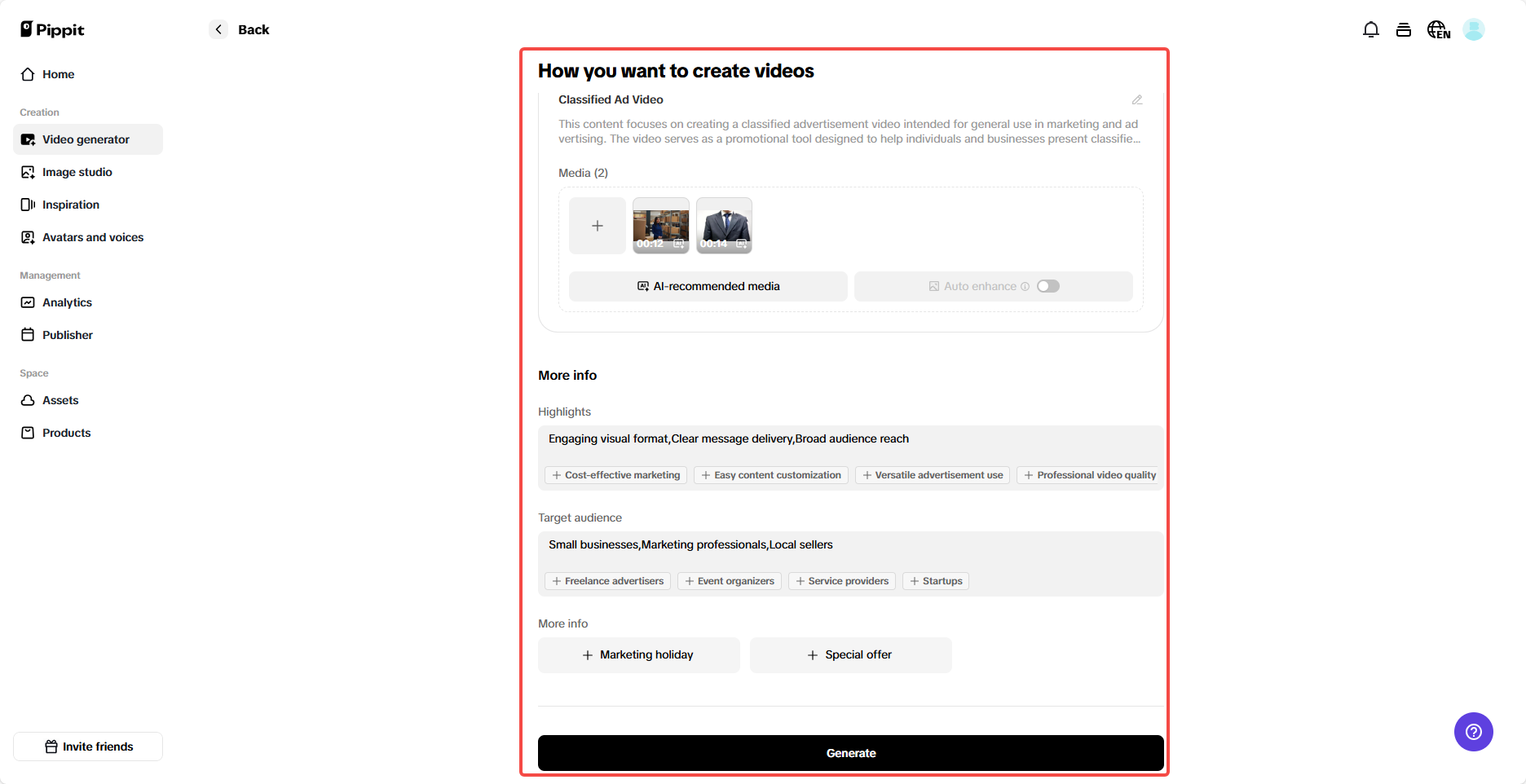 Definir as configurações