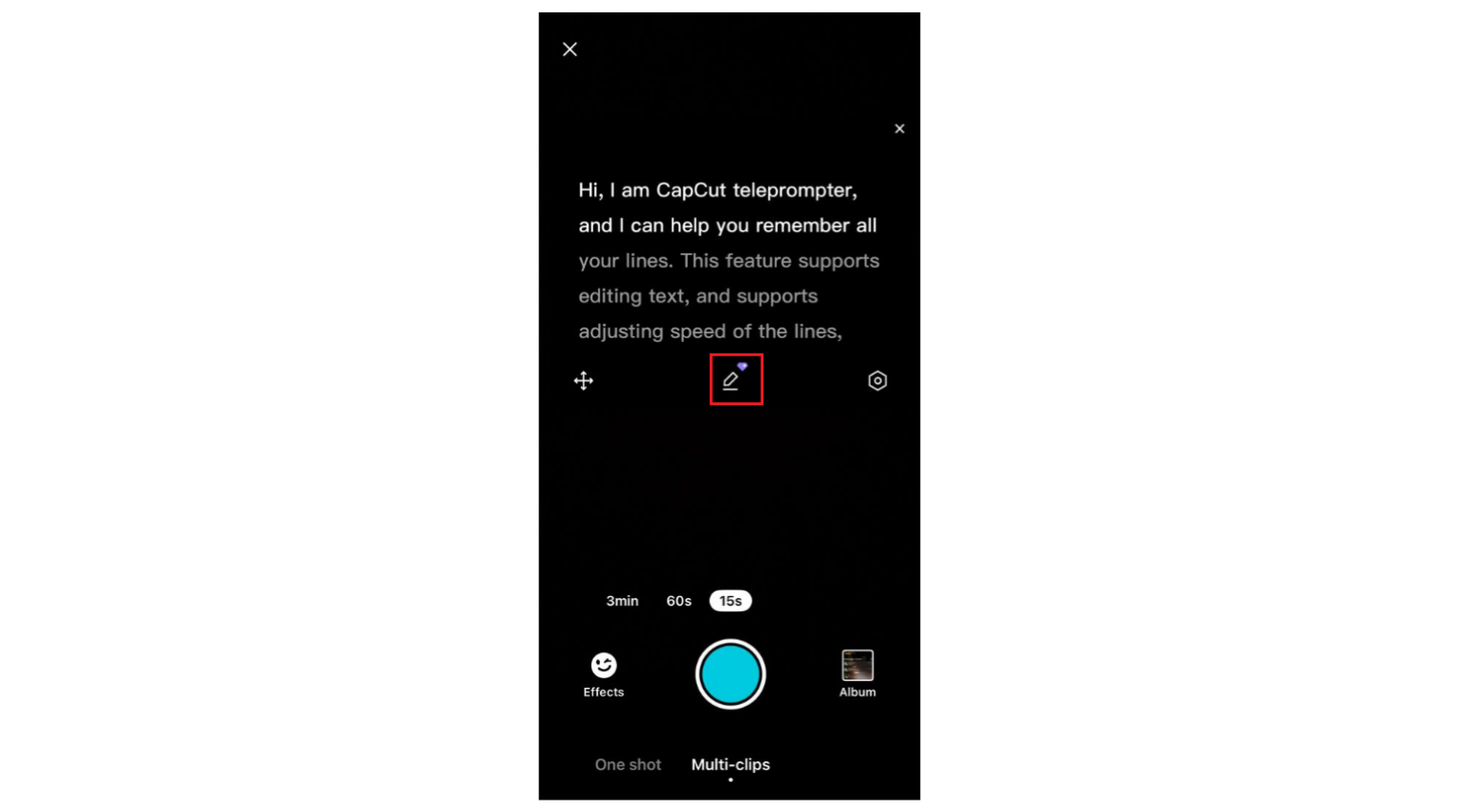 افتح Teleprompter
