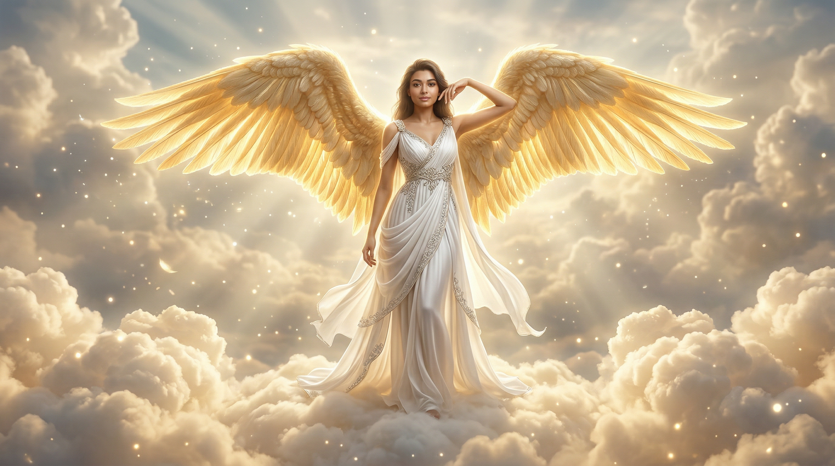 Ethereal Golden Guardian Angel