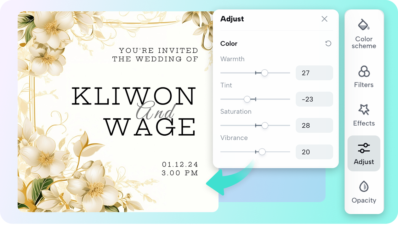 Förbättra inbjudningar med effekter och specialelement.