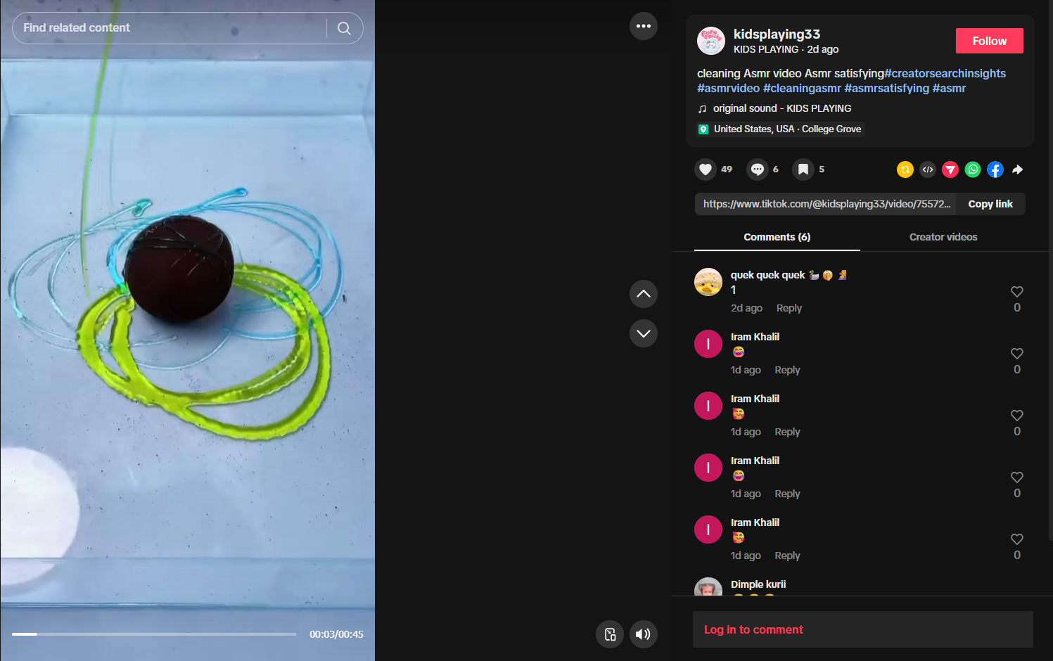 ASMR TikTok audio content
