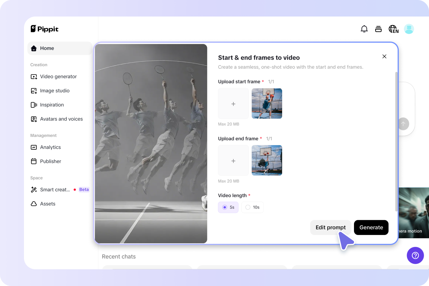 Step 2 — Upload Start and End Frames