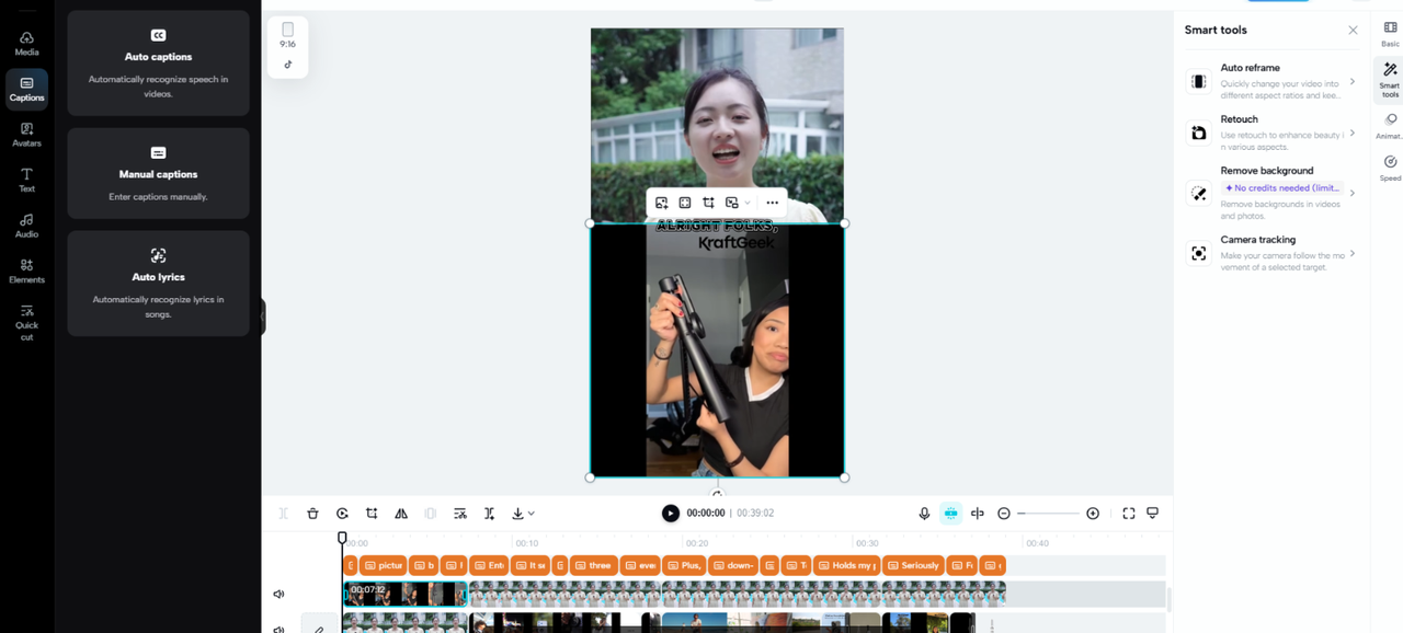 Advanced video editing tools