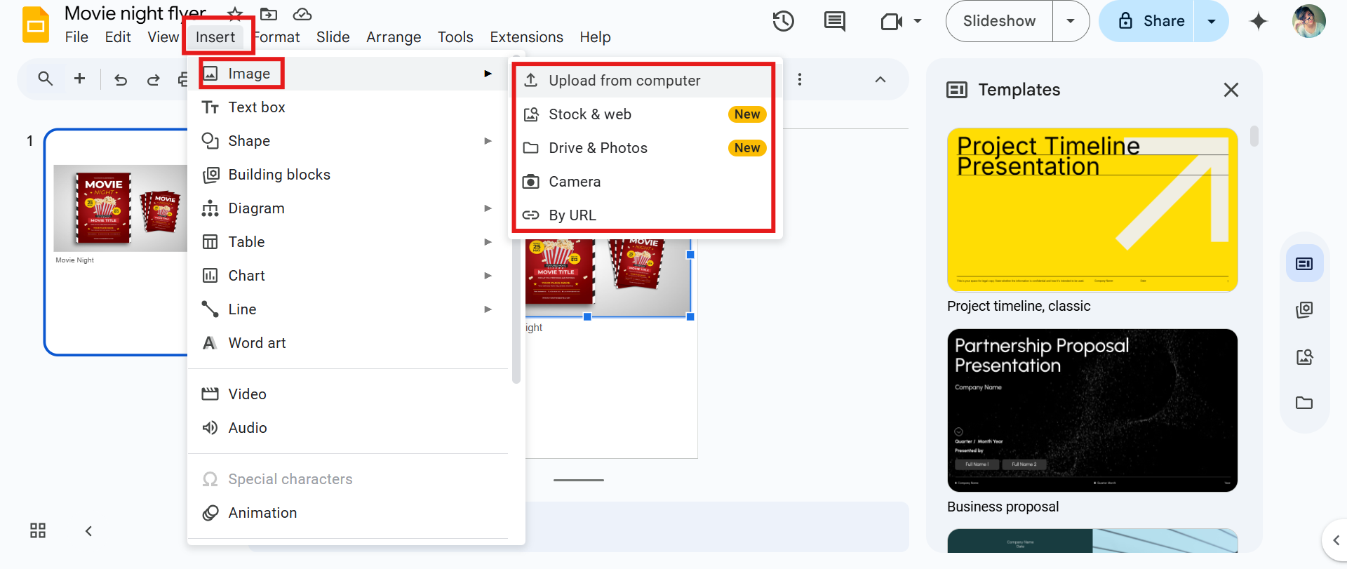 Upload images