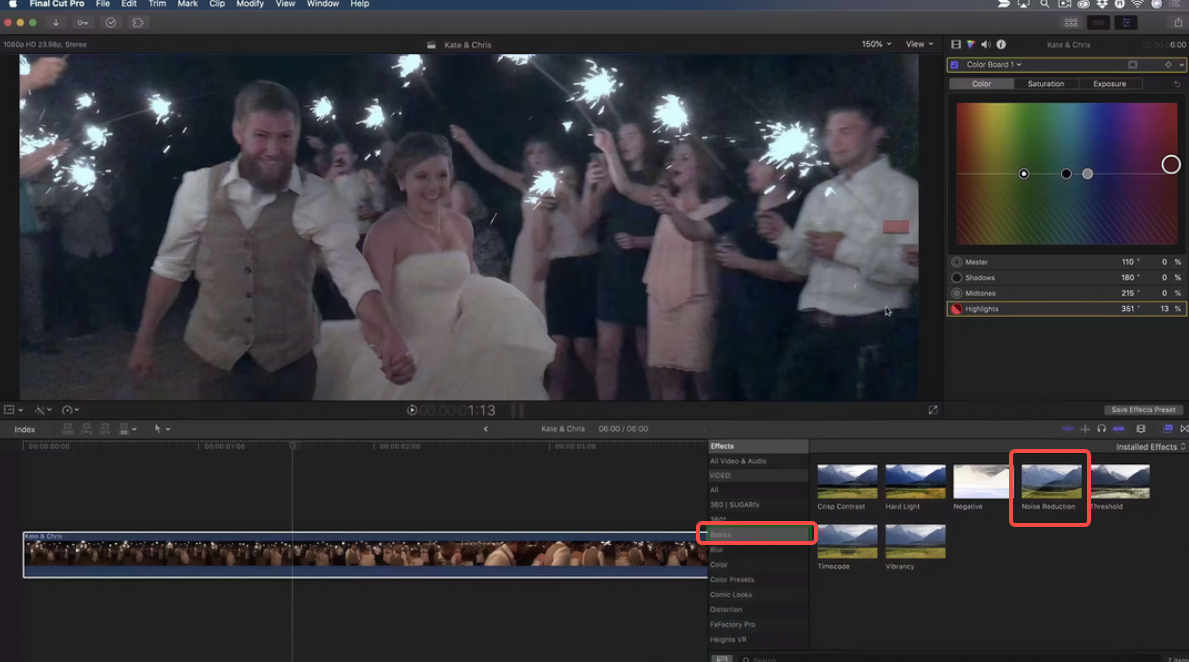 Aktivieren Sie die Rauschunterdrückung und analysieren Sie das Video