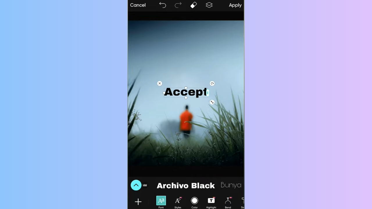 PicsArt to add text on photos