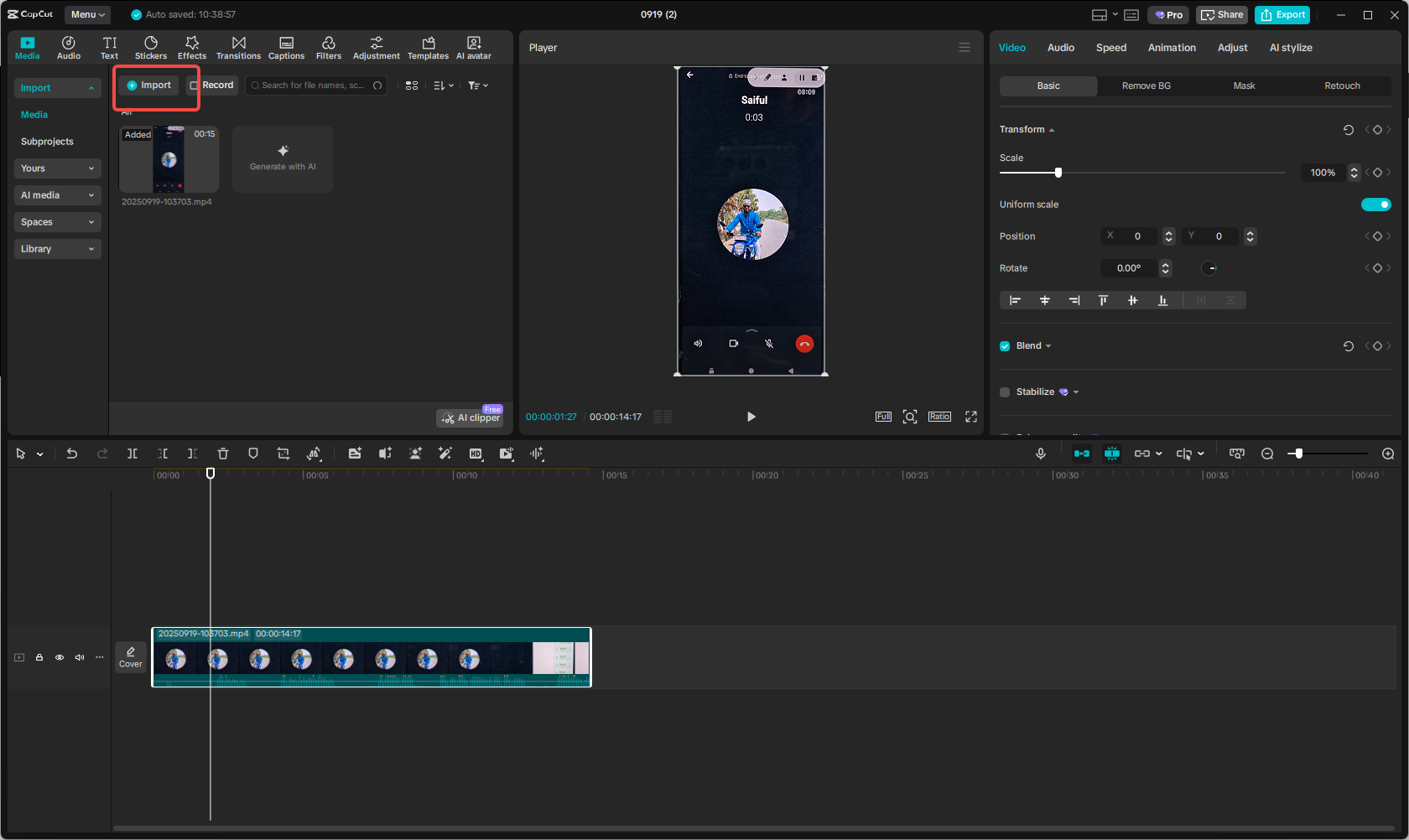 Importer l'enregistrement des appels WhatsApp