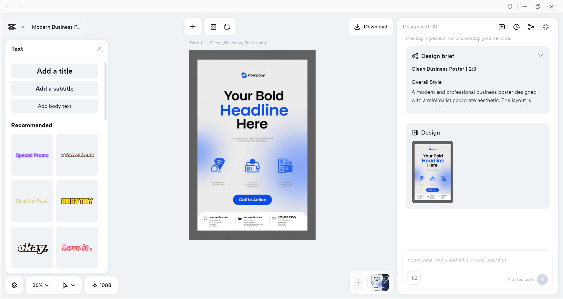 Interface of the CapCut desktop video editor - the best software for poster designs