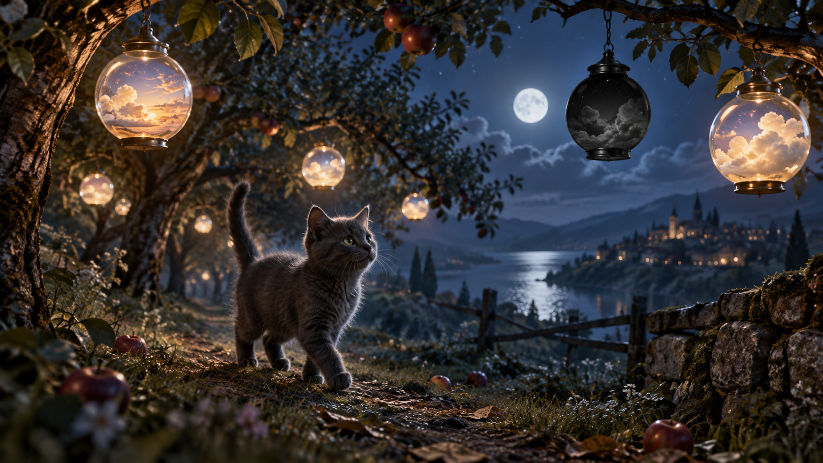 ภาพยนตร์ OMBRA AI: สวนโคมไฟในเวลากลางคืน