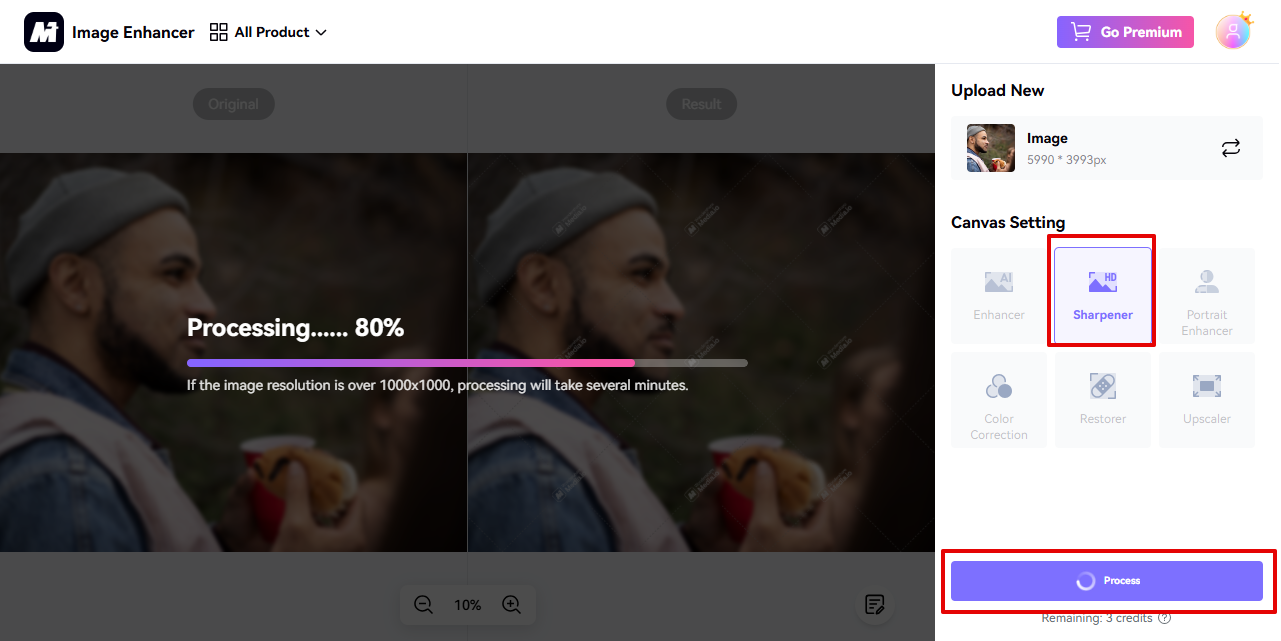 Afbeelding onscherp maken met Media.io