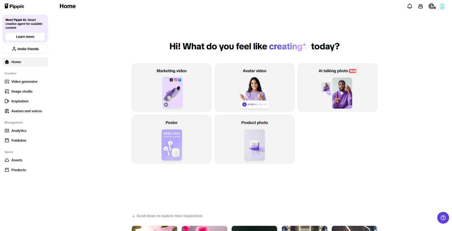 Pippit homepage