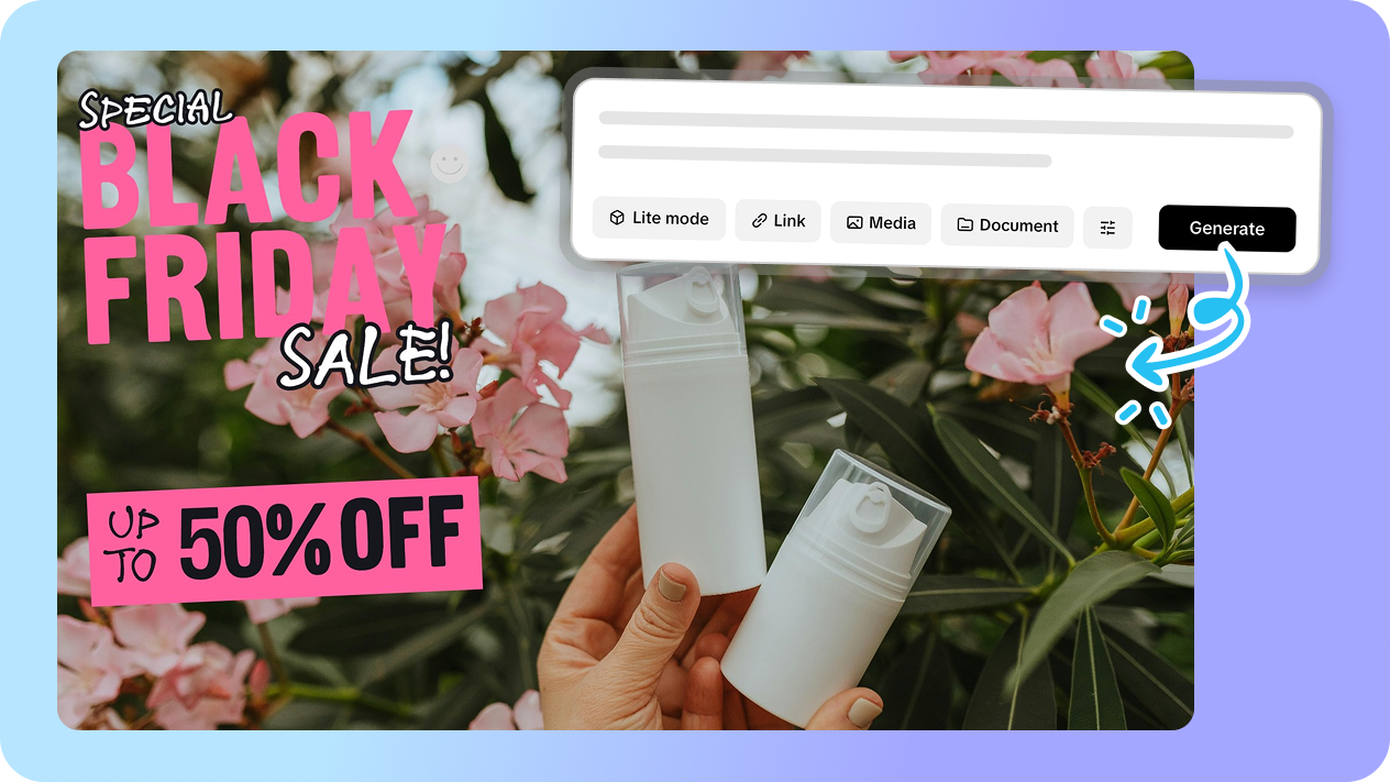 Pippit video generator for creating Black Friday ads