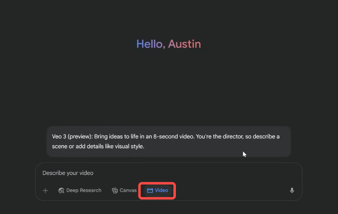 Accessing the Gemini to use Google Veo 3