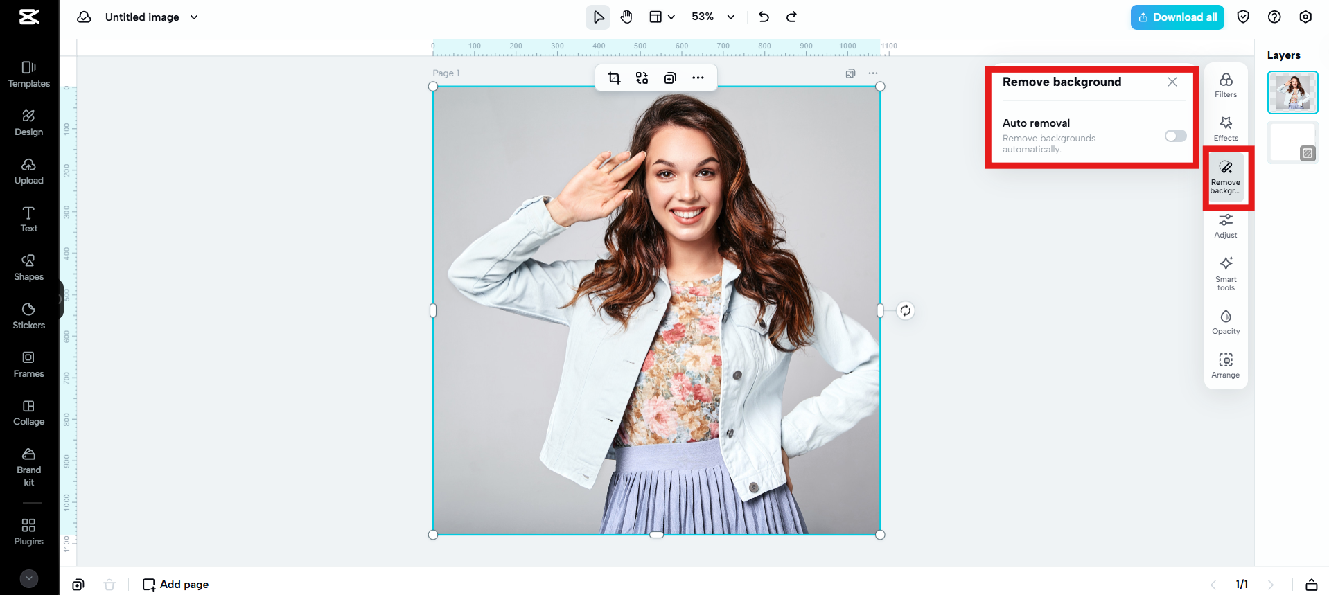 Remove the background the with AI