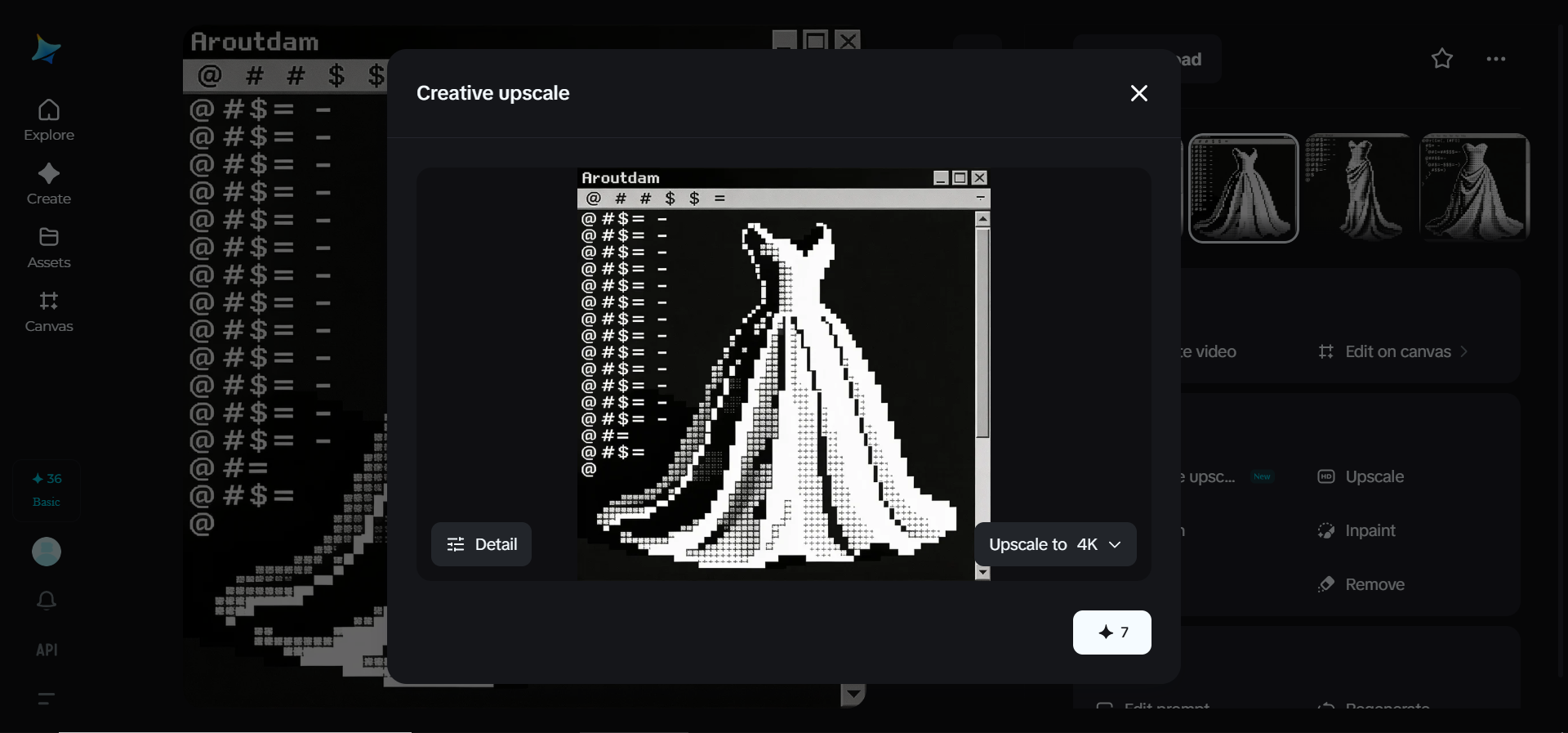 Creative upscale