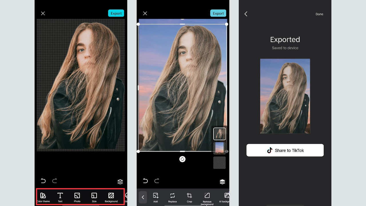 Export and share
