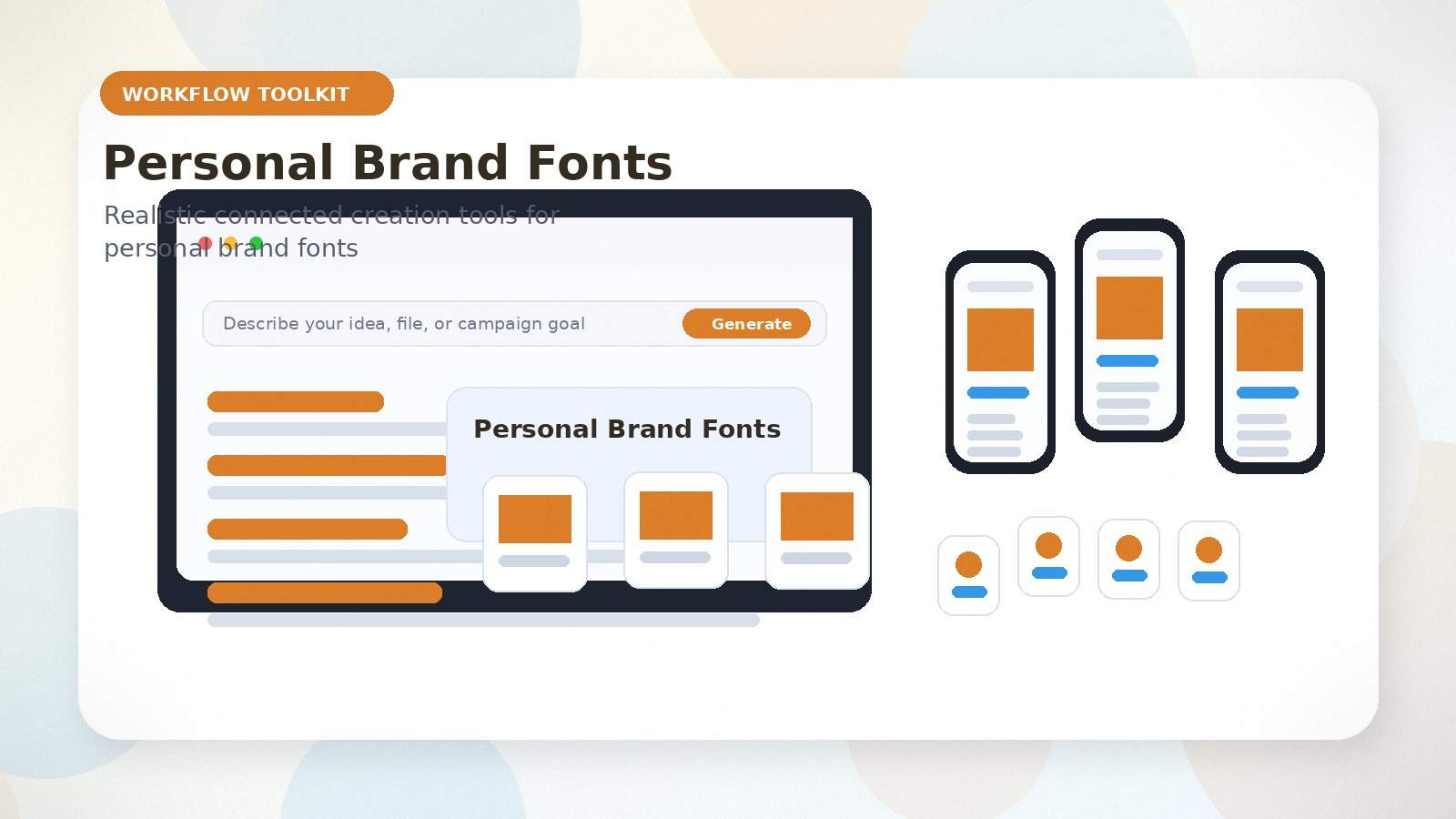 Personal Brand Fonts realistic workflow toolkit visual for personal brand fonts